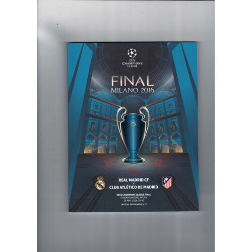 2016 Real Madrid v Atletico Madrid Champions League Final Football Programme