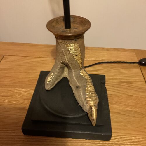 Taxidermy Ostrich Foot Upcycled Lamp.