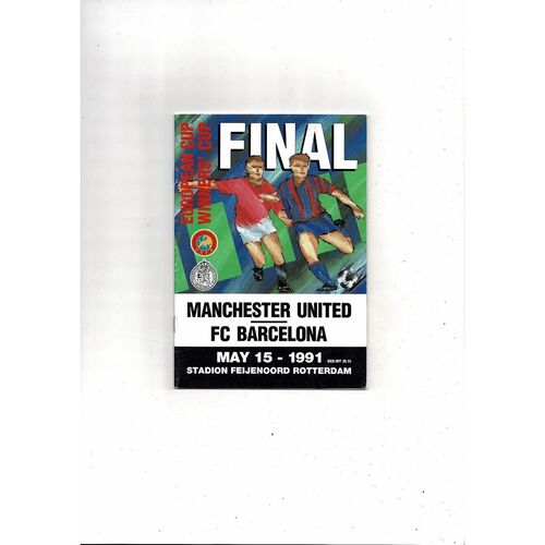 1991 Manchester United v Barcelona European Cup Winners Cup Final Football Programme