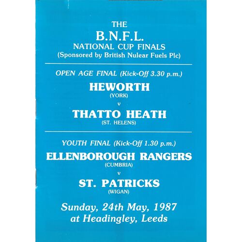 BARLA National Cup Finals Rugby League Programmes