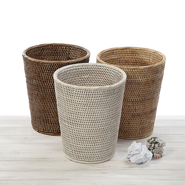 URU Rattan Classic Paper Bin/ Rattan Waste Bin Standard Size Dia 25/