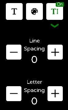 Line and Letter Spacing Drop Down Menu