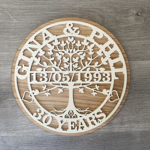 Customised Tree Of Life Wedding Anniversary Gift | Tree Of Life Monogram | Special Anniversary Gift