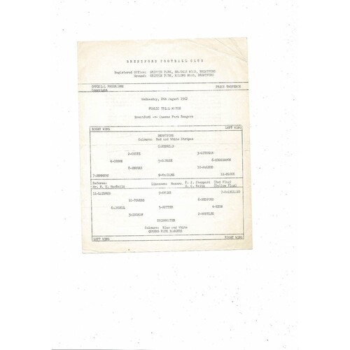Friendly Football Programmes