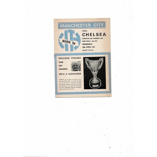 European Cup Winners Cup Semi Final Football Programmes