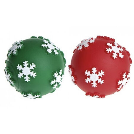 Squeeky Snowflake Christmas Ball Dog Toy