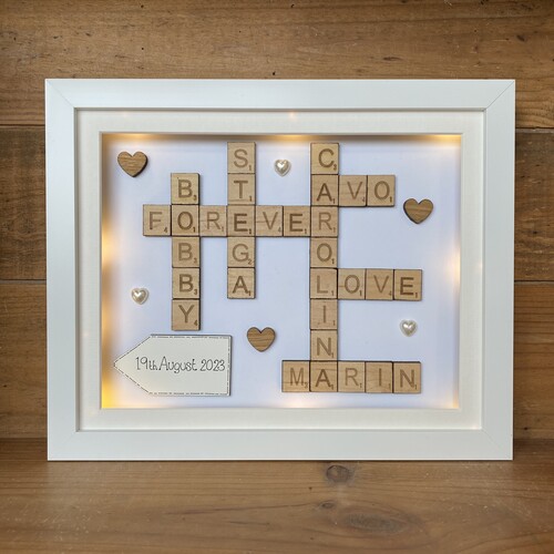 Customised Scrabble Family Name Box Frame