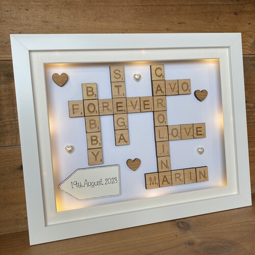 Customised Scrabble Family Name Box Frame
