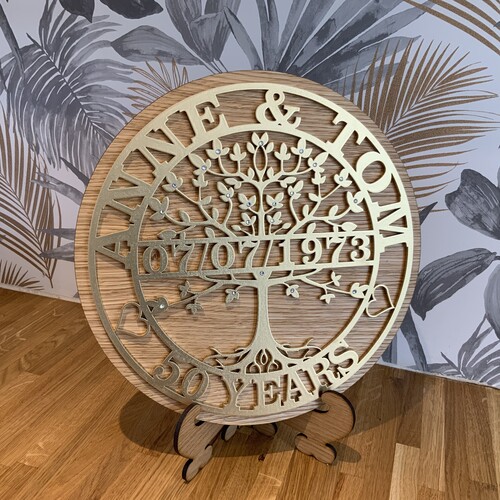 Customised Tree Of Life Wedding Anniversary Gift | Tree Of Life Monogram | Special Anniversary Gift