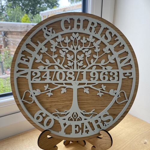 Customised Tree Of Life Wedding Anniversary Gift | Tree Of Life Monogram | Special Anniversary Gift