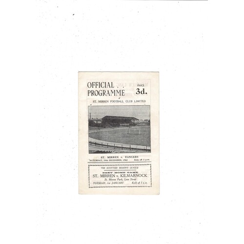 St. Mirren Football Programmes