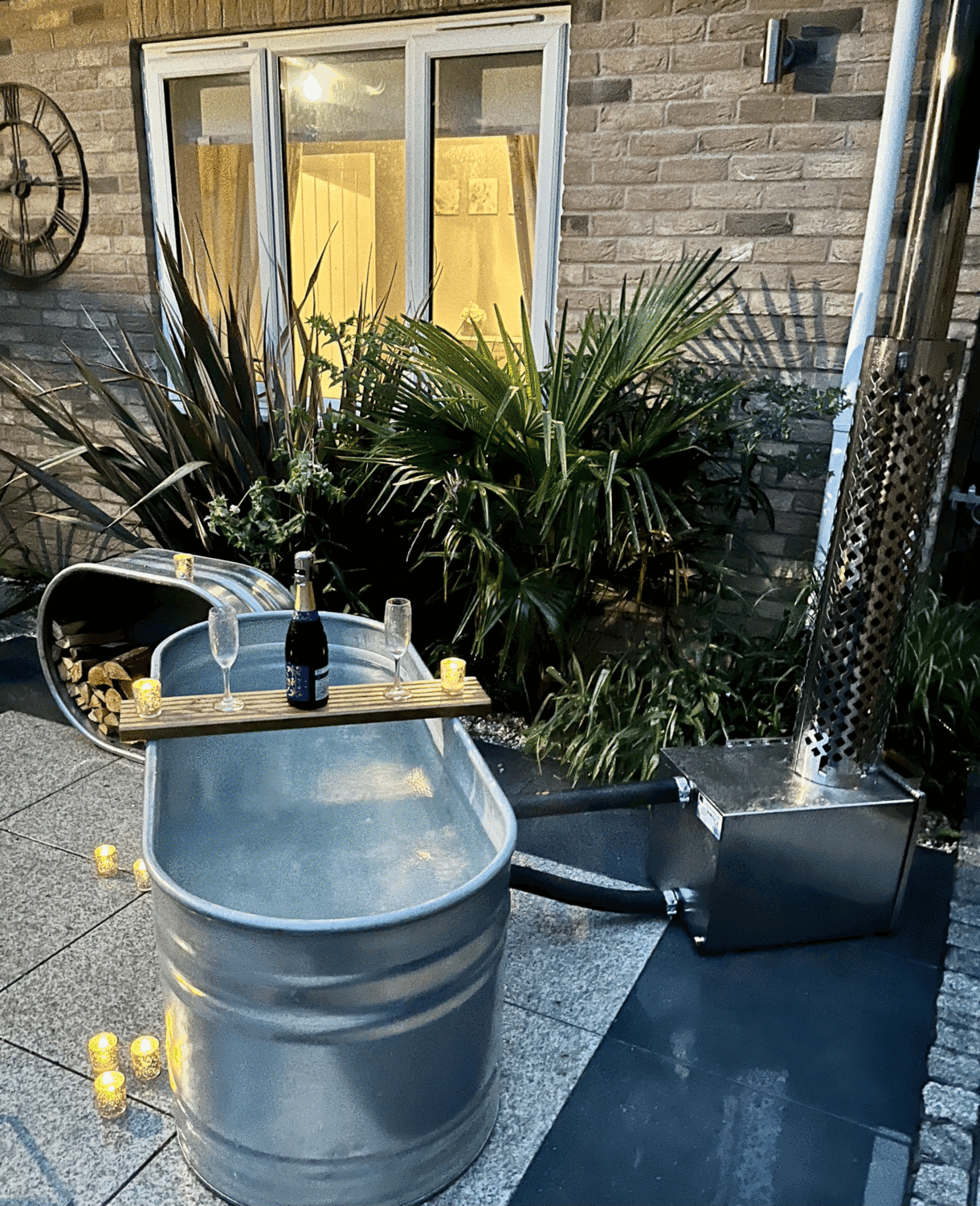 7ft Oval Wood Fired Square Heater Kit Tub Tanks Ice Baths Cold