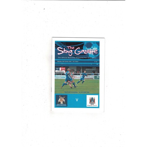 AFC Totton v Bridgwater Town FA Cup Football Programme 2009/10