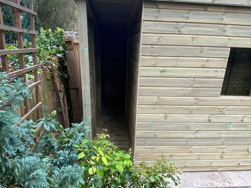 #P001 16x10 Pent Shed with Log Store