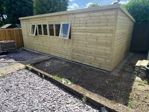 #P010 22x10 Pent Shed Workshop