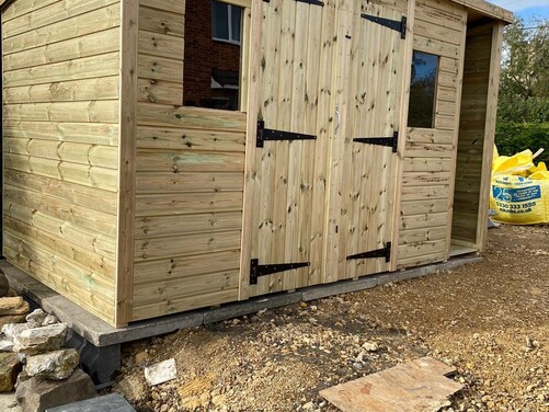 #P022 12x6 Pent Shed with Log Store