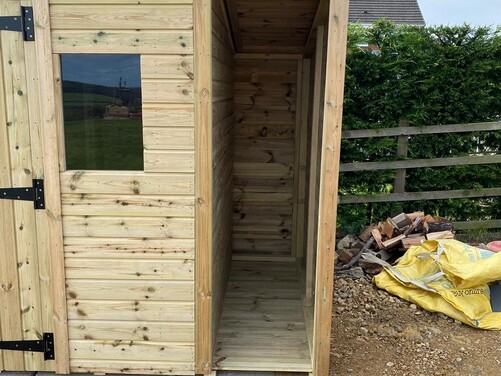 #P022 12x6 Pent Shed with Log Store