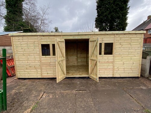 #P032 20x8 Pent Shed