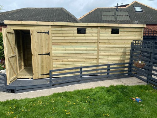 #P047 18x8 Pent Shed