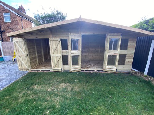 #SHA034 18x8 Apex Summer House Combi