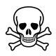 Skull and Cross Bones Rubber Stamp 2