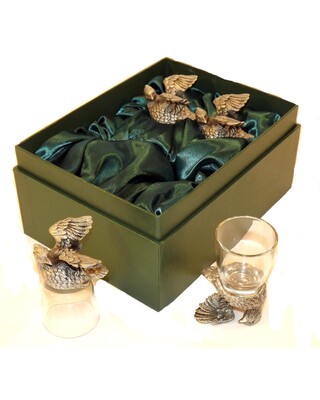 Animal Head Shot Glasses sets of 4 in gift box (Quail)