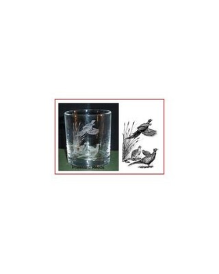 UK Game Engraved Whisky Glasses x 4