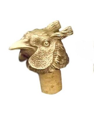 Single Antiqued Pheasant Head Bottle Stopper