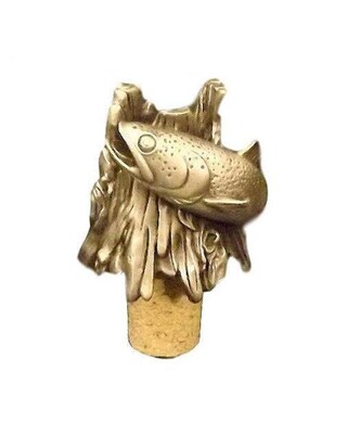 Single Antiqued Trout Bottle Stopper