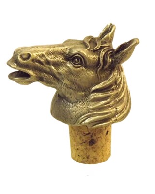 Single Antiqued Horse Head Bottle Stopper