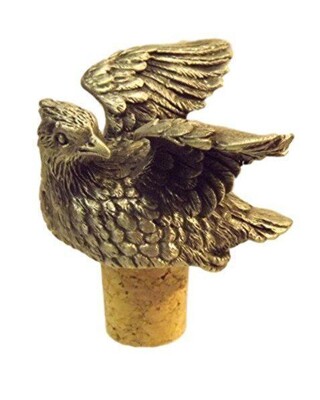 Single Antiqued Quail Bottle Stopper.