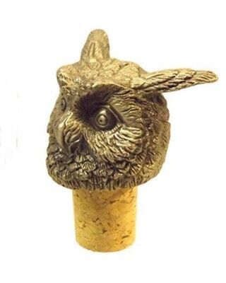 Single Antiqued Owl Head Bottle Stopper