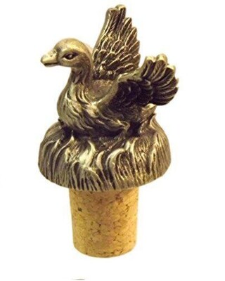 Single Antiqued Goose Bottle Stopper