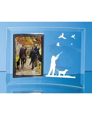 Engraved Curved Glass Picture Frame with shooter