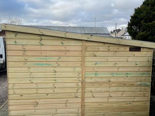 #P056 16x10 Pent Shed with Log Store