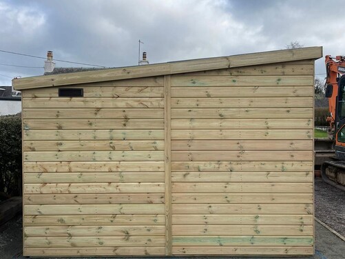 #P056 16x10 Pent Shed with Log Store