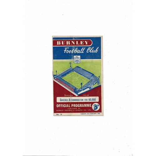 Burnley Home Football Programmes
