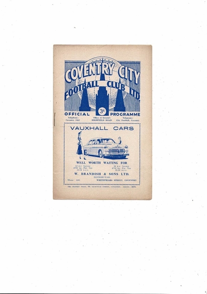 Latest Football Programmes Listed today