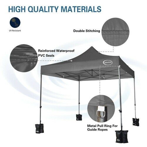 MAXIMUS HEAVY DUTY GAZEBO NO SIDES (GREY)