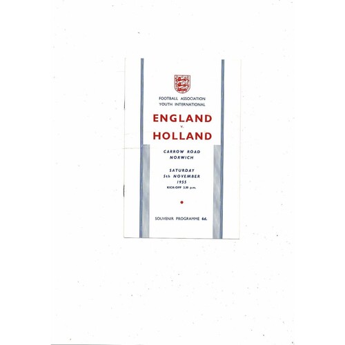 Youth International Football Programmes