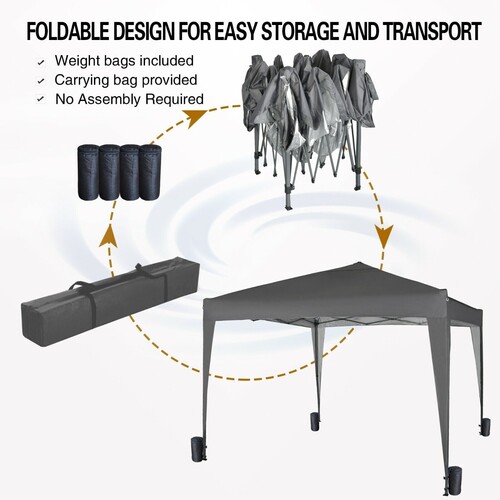 3m x 3m Gazebo Resistant Outdoor Garden Marquee Canopy NS (Grey)