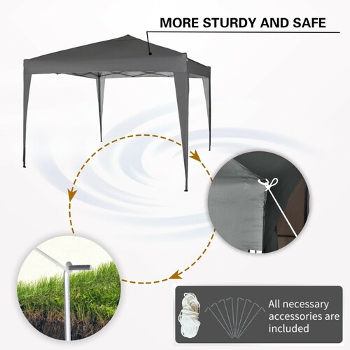 3m x 3m Gazebo Resistant Outdoor Garden Marquee Canopy NS (Grey)
