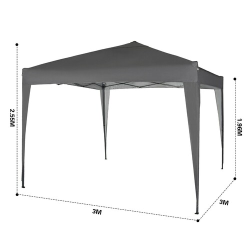 3m x 3m Gazebo Resistant Outdoor Garden Marquee Canopy NS (Grey)
