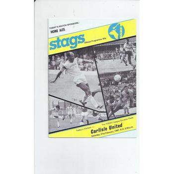 Mansfield Town Home Football Programmes