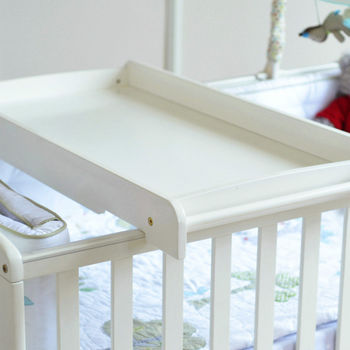 Wooden Baby Cot bed Florida & Top Changer & Water repellent Mattress 140x70cm