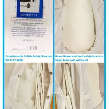 Full Set Brown Wicker Moses Basket With Mattress, Cover and Rocking Stand