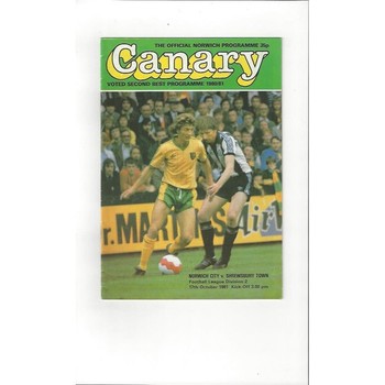 Shrewsbury Town Away Football Programmes