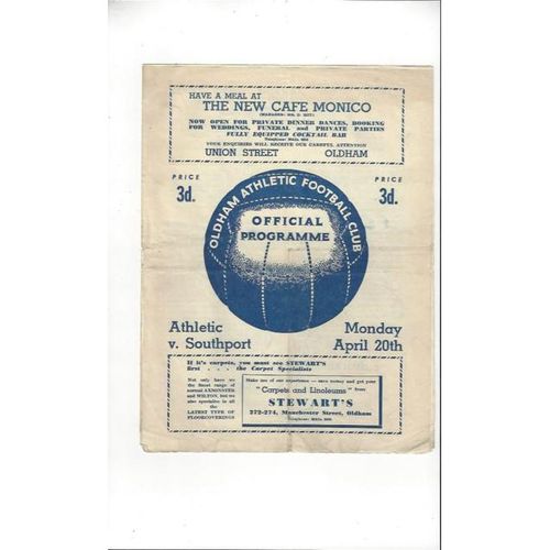 Oldham Athletic Home Football Programmes