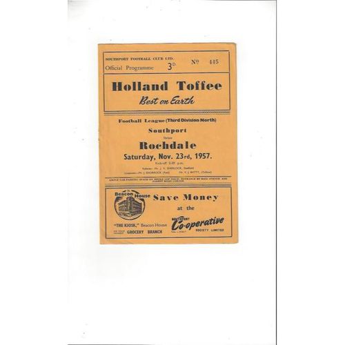 Rochdale Away Football Programmes