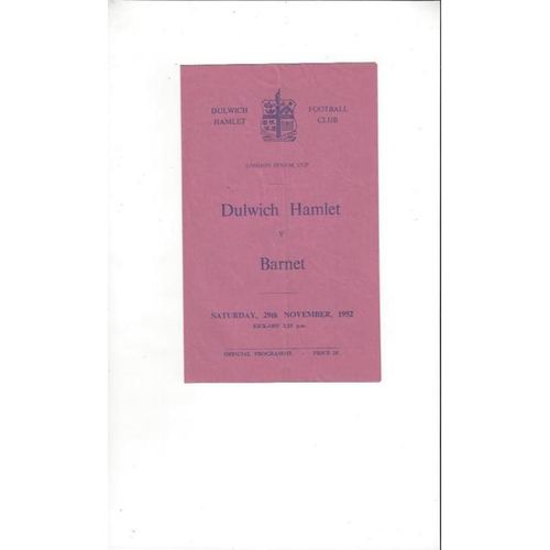 Dulwich Hamlet Home Football Programmes